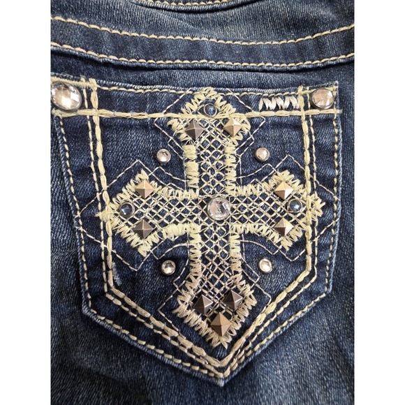 Ariat Ruby Denim Jeans Women 26x30 Thick Stitch Embellished Western Boot Cut - Picture 14 of 15